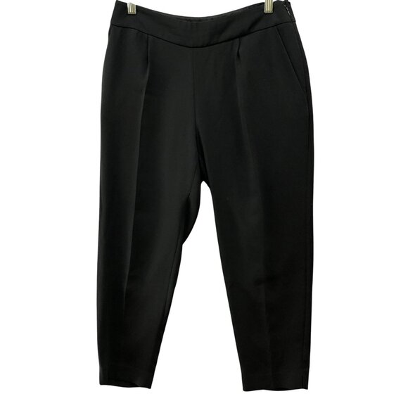 J. Crew Collection Curator Dress Pants Womens 4 Black Ankle Tapered Pleat Front - Picture 1 of 10